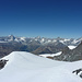 Markante Gipfel in der Distanz, Matterhorn, Dent Blanche, Zinalrothorn und Weisshorn