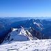 Blick zum Mont Maudit & Mont Blanc du Tacul; <br />links davon die Aiguille du Midi