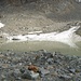 uno dei laghetti che si sono formati dal ritiro del ghiacciaio del Fellaria poco sotto il passo Marinelli orientale