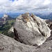 Schone Furchetta, 3025m, gesehen von Saas Rigais, Peitlerkofel, 2875m links im Bild. 