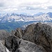 Dolomiten Total, mit Neunerspitze(2915m), Zehnerspitze(3026m), Heiligkreuzkofel(2907m), Lavarella(3055m) und Conturinesspitze(3064m).