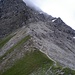 Blick aus dem Sattel am Ende des Kuchelberggrats auf den unter Abschnitt des Aufstiegs zur Kreuzspitze