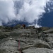 Aiguille Croux : Rappel de descente sur la glacier du Chatelet