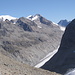 Vue plongeante sur le glacier d'Otemma et le Pigne d'Arolla (3'796 m. Valais)