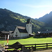 die Kirche von Elm, auf die zweimal im Jahr der Sonnenstrahl vom Martinsloch trifft - wenn sie scheint