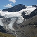 Ochsentaler Gletscher <br />(mit der Aufstiegstrasse von links unten nach rechts oben und dann den oberen Geltscher nach links aufwärts bis zur Buinlücke querend)