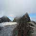 Rückblick auf eine wilde und einsame Bergwelt – Vadret Pitschen und Piz Vadret im Nebel
