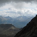 Blick Richtung Pontresina und (rechts) Bernina