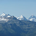 Zinalrothorn, Wellenkuppe, Ober Gabelhorn und das Matterhorn