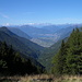 Blick von Giggio zur Magadino-Ebene, den Walliser Alpen und dem Lago Maggiore 