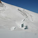 Riesige Gletscherspalten kurz vor Erreichen des [point11387 Jungfraujoch]s.