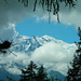 Bereits im Aufstieg zur Aiguillette d'Argentière bieten sich schöne Durchblicke auf den Mont Blanc