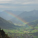 Regenbogen über der Lenk beim Aufstieg zum Oberlaubhorn