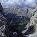 Tiefblick ins Karwendeltal mit Vogelkar- und östl. Karwendelspitze.