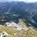 Vom Gipfel des Geißhorns mit Blick auf den Vilsalpsee.