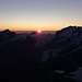 Sonnenaufgang um 07.20 Uhr - längst oberhalb der Solvayhütte