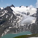 Griesgletscher mit Blinnenhorngruppe; früher kalbte der Gletscher noch in den Griessee!