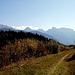 Am Damm zwischen den Isarstauseen<br />Im Hintergrund das Karwendel