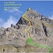 tracciato della ferrata scaricato dal web, il tracciato in verde di avvicinamento non è corretto