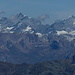 Panorama Berner Alpen vom Pointe du Tsaté. Von links Rinderhorn, Altels, Balmhorn, Doldenhorn, Blümlisalp, Tschingelhorn, Lauterbrunner Breithorn, Jungfrau