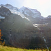 Aktuell drohender Gletscherabbruch (Giesengletscher) an der Jungfrau, gesehen von der Fahrt zur kleinen Scheidegg