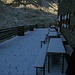 Martin Busch Hütte morgens bei leichtem Neuschnee