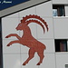 L'animale simbolo dei Grigioni dipinto sulla Berghaus Diavolezza