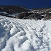 Auf "gewaschenem" Trittschnee zum Plateau auf ca. 2600m
