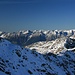 Blick vom Rosenjoch zur Kreuzspitze, dahinter das Karwendel