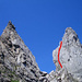 Vertikales Erleben! Rot: Aufstieg zum Scherenspitz Westgipfel