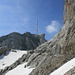 Säntis summit as seen from above Blau Schnee