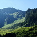 Sommet du Drunengalm vu en contre-jour depuis l'Alpe Ober Drunen
