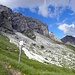 Hier sieht es den Weg nach Cirjoch, am Fusse des Cirspitzen, Col Turond(2651m) rechts im Bild.