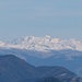 Die Zillertaler Berge sind gut 100km Luftlinie entfernt: vlnr Hochfernerspitze (3470m), Hochfeiler (3509m), Hochweißzint (3371m) und Großer Möseler (3480m).