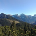 Weg Richtung Grasbergsattel mit Kompar, Schaufelspitze und Sonnjoch im Hintergrund.