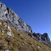 Blick zum vermuteten Beginn der AV-Route - oberhalb des Schuttfeldes.