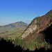 Letzter Ausblick mit Abendsonne zum Fänerenspitz, bevors ins waldige Hüttentobel geht.