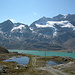Das letzte Stück weg zum Bernina Hospiz, im Bild Lago Bianco