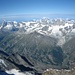 Die Aussicht reicht bis zum Mont Blanc (4807m)
