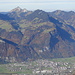 Oberseetal, Schwändital, Oberurner Tal, Niederurner Tal (v.l.), davor Näfels, Oberurnen und Niederurnen