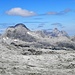 Zoom nach Grosser Hundstod(?),2593m-links im Vordergrund und Hochkalter, 2607m, rechts im Hintergrund.