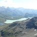 Blick vom Sass Queder zum Berninapass und Lago Bianco