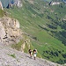 Ziemlich steiler Aufstieg hinauf zum zweiten Felsbald (mit Drahtseil gesichert)