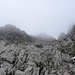 Im Abstieg von Birnhorn,Sudostsseite, umhullt im Wolken.