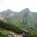 unsere bestiegenen Ziele beim Abstieg zur Lache: rechts die Rote Spitze, links die Steinkarspitze