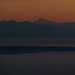 Mont-Blanc Berge im Abendrot.
