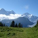 Herrliche Sicht auf die drei Berner Oberländer Klassiker