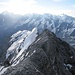 Gleich nach dem Gipfel die Tschingelspitze, Tschingelgrat, links Mönch + Jungfrau sowie weitere Giganten..