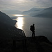 Max e il lago di Como: sullo sfondo il monte San Primo, a destra il Crocione e Tremezzo