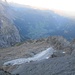 Rückblick vom Grat auf den Chrinnengletscher, das Chrinnenhorn und die Glecksteinhütte.